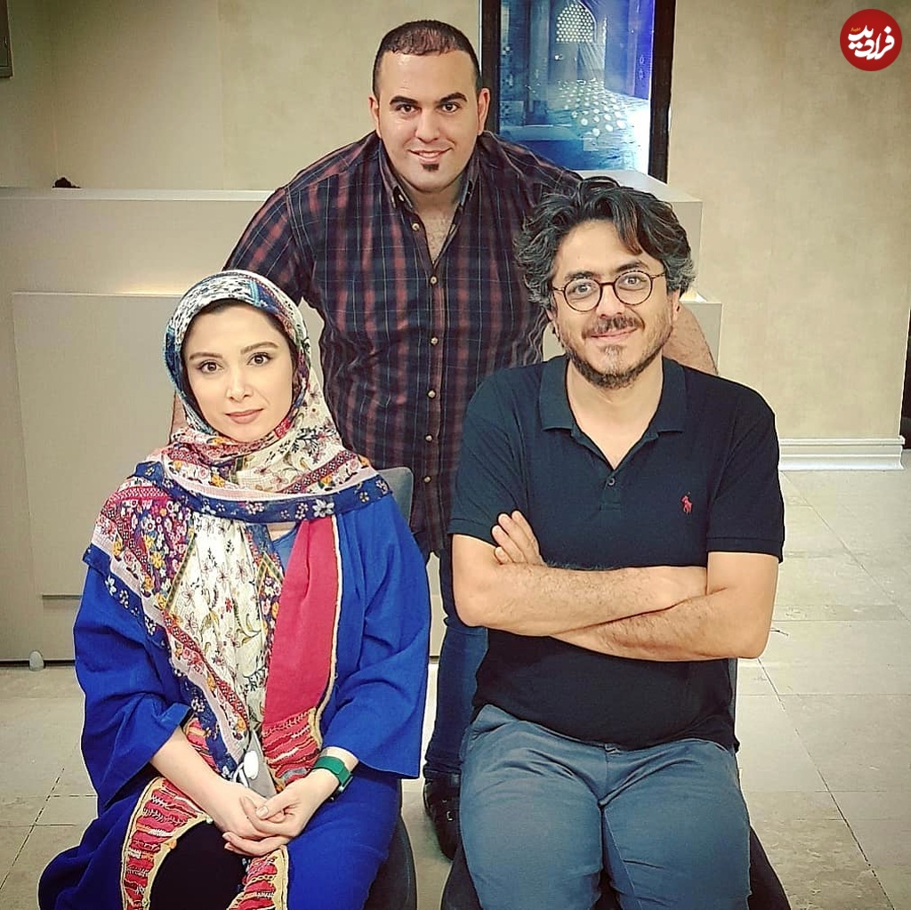 عکس روز| «تینا و سعید» در پشت‌صحنه سریال بچه مهندس