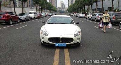 وقتی دختر چینی در رانندگی قانون شکنی می کند! (عکس)