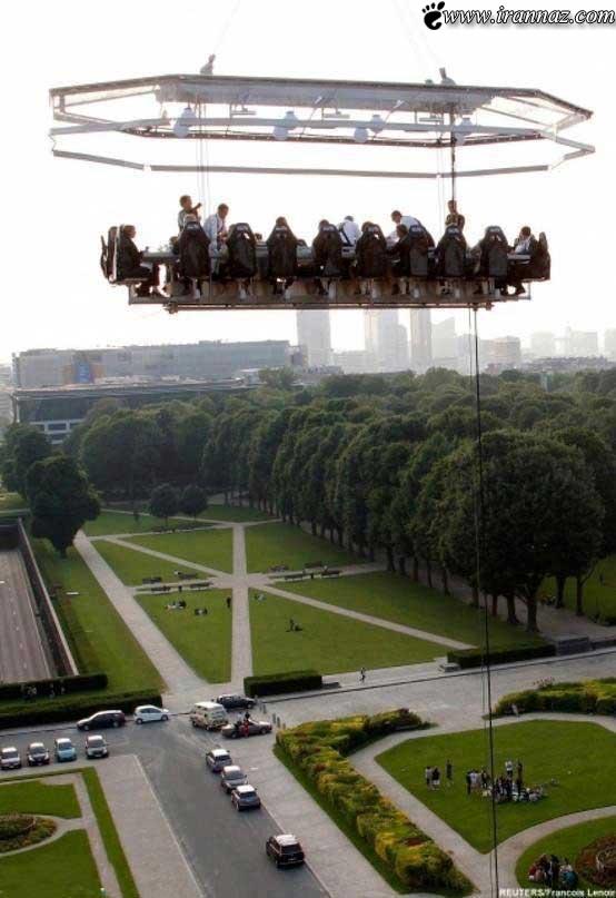 افتتاح بسیار جالب و دیدنی رستورانی معلق در هوا!! افتتاح بسیار جالب و دیدنی رستورانی معلق در هوا!!