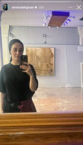 سلفی هنریِ یاسمن سریال «لحظه گرگ‌ومیش» در آیینه