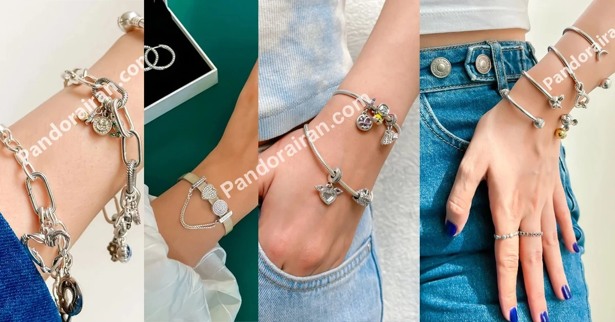 انواع دستبندهای نقره پاندورا در پاندورا ایران
