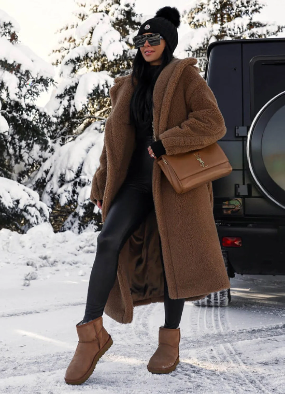 تیپ دخترانه با ترکیب آگ، پالتو و کت تدی