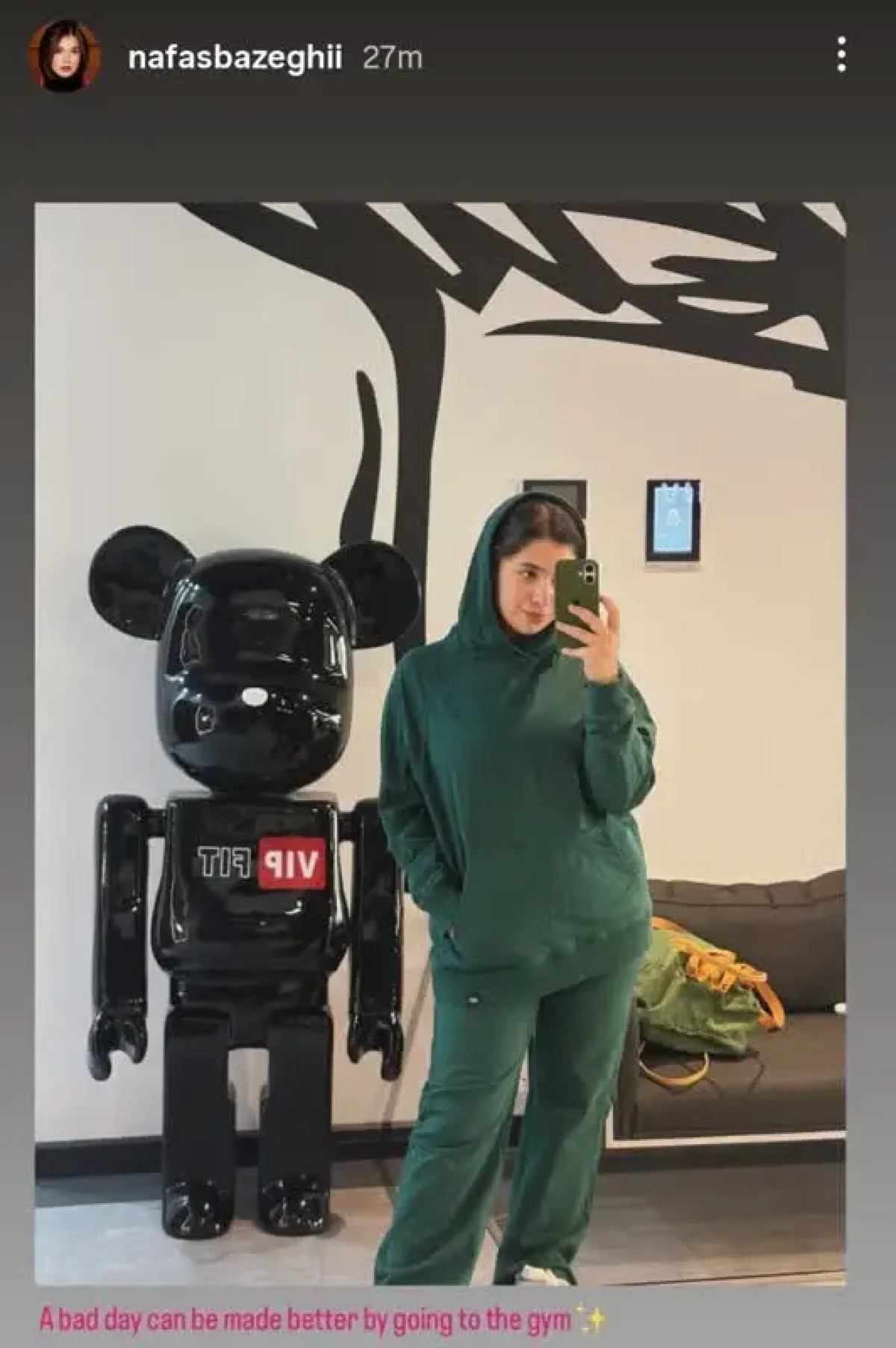 نفس بازغی با استوری تازه از باشگاه، انگیزه و انرژی خود را به نمایش گذاشت | تصویری درخشان مقابل آیینه