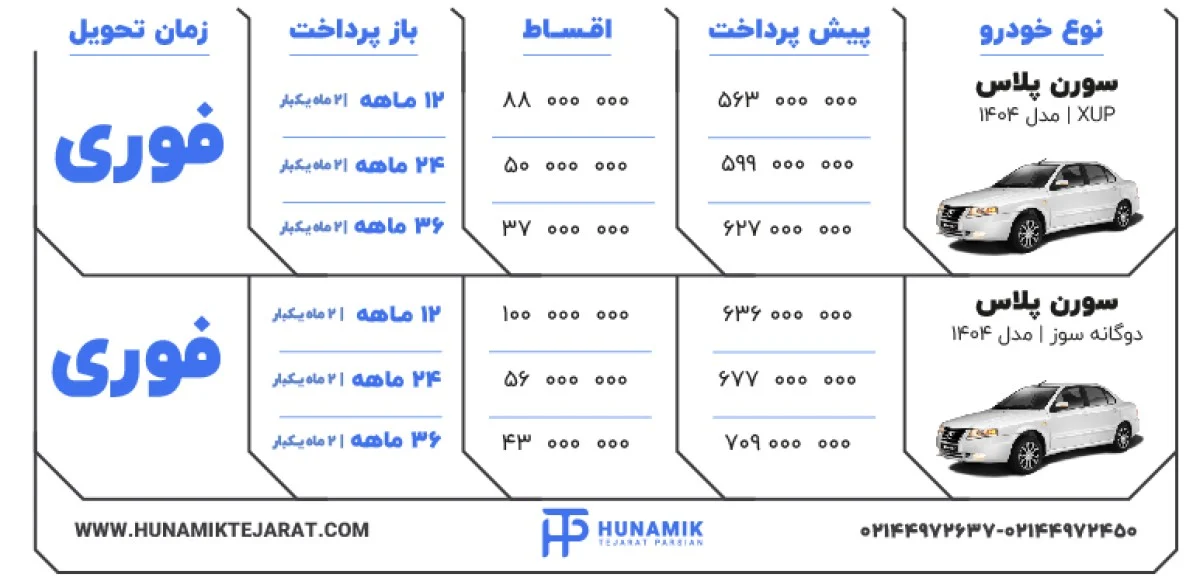 شرایط جدید فروش اقساطی سمند سورن پلاس با پیشپرداخت ۴۰۰ میلیون تومان اعلام شد شرایط جدید فروش اقساطی سمند سورن پلاس با پیشپرداخت ۴۰۰ میلیون تومان اعلام شد