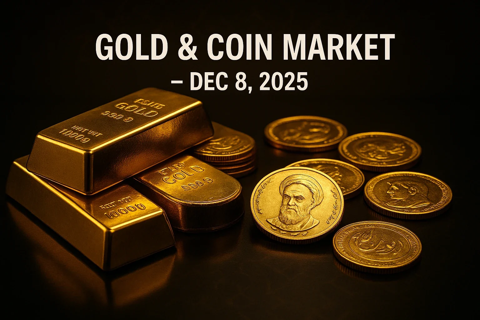 قیمت طلا و سکه امروز ۸ آذر ۱۴۰۴؛ جهش سکه جدید تا ۱۲۰ میلیون و ۸۰۰ هزار تومان