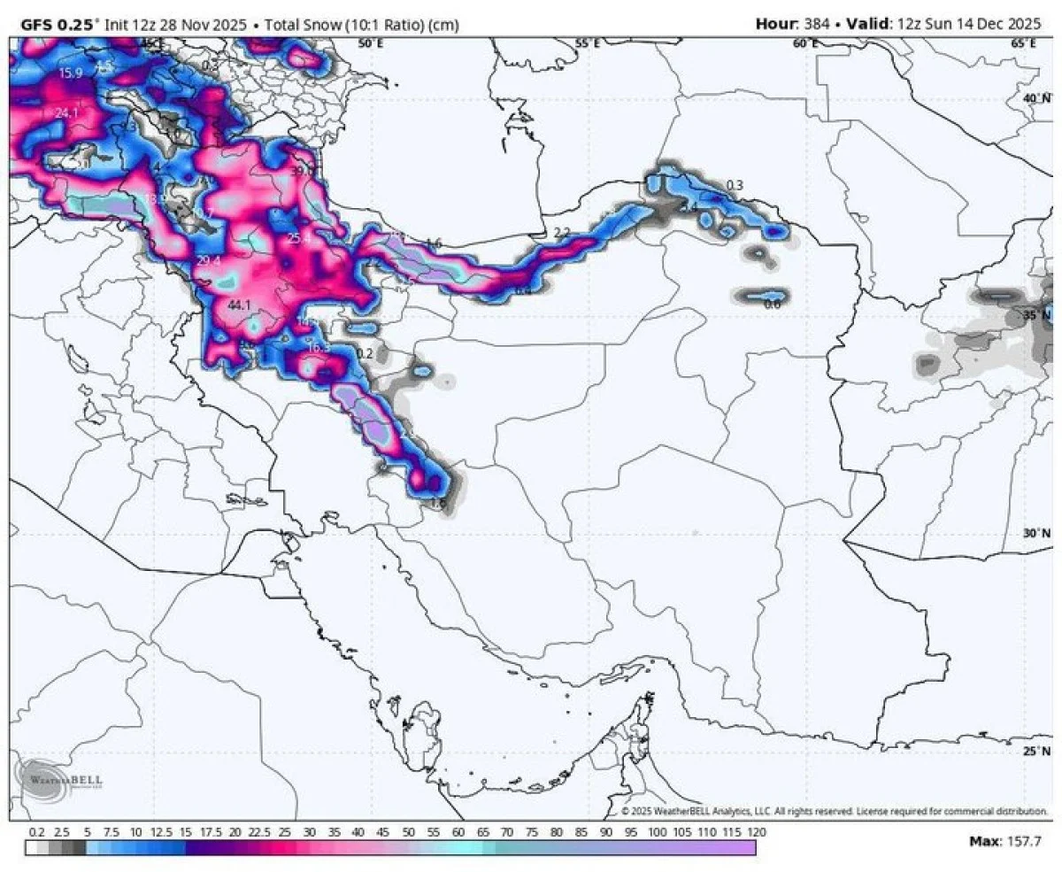 ورود سامانه بارشی جدید از دوشنبه؛ آغاز بارش برف و باران در ۱۵ استان کشور ورود سامانه بارشی جدید از دوشنبه؛ آغاز بارش برف و باران در ۱۵ استان کشور