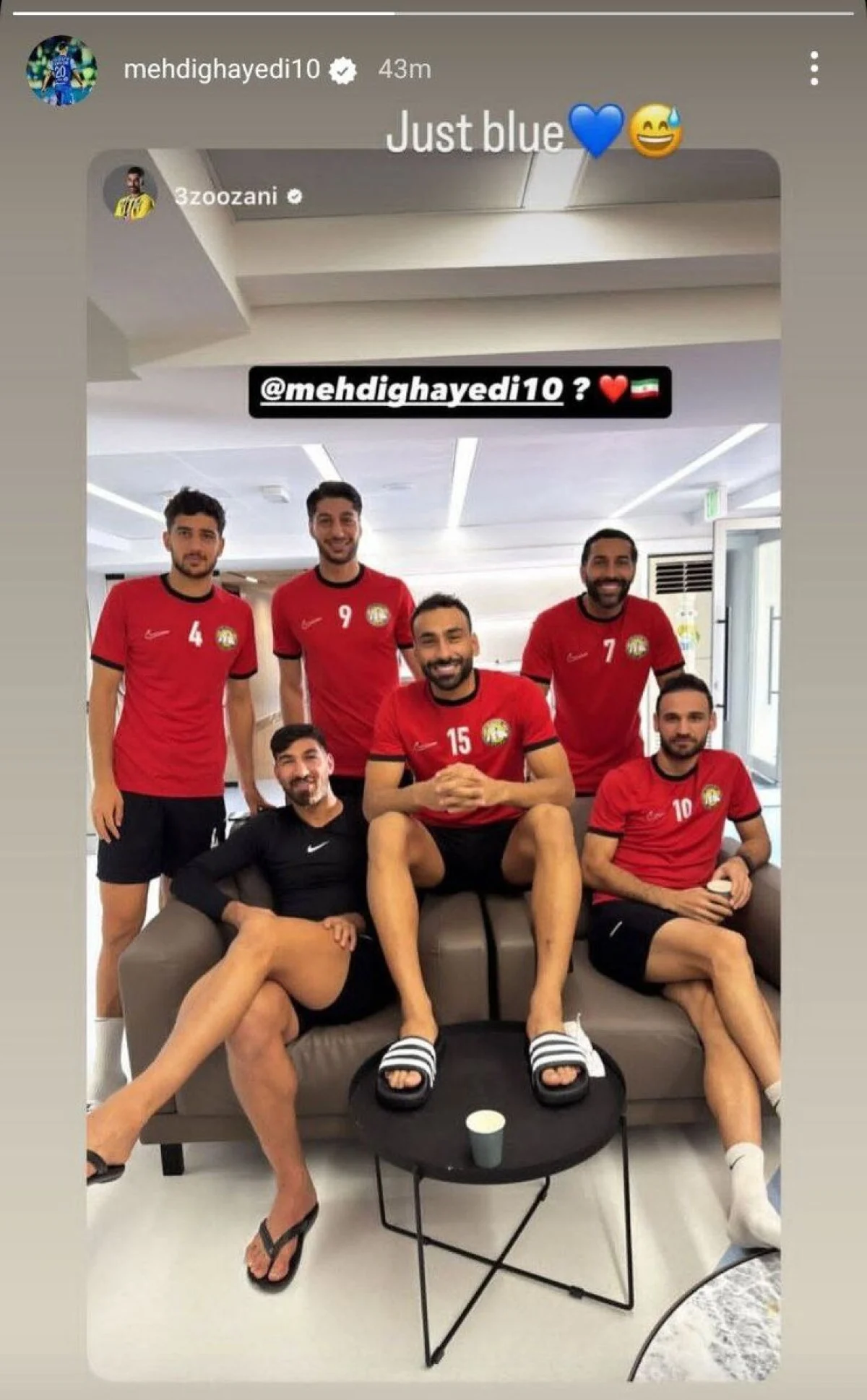 مهدی قایدی با یک استوری، جواب قرمزپوشان را داد +عکس