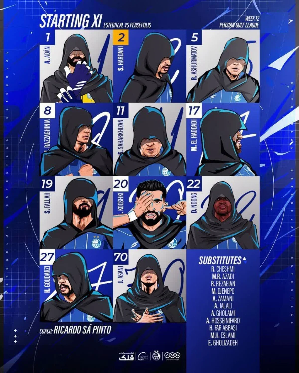 ترکیب رسمی پرسپولیس و استقلال برای دربی امروز اعلام شد ترکیب رسمی پرسپولیس و استقلال برای دربی امروز اعلام شد