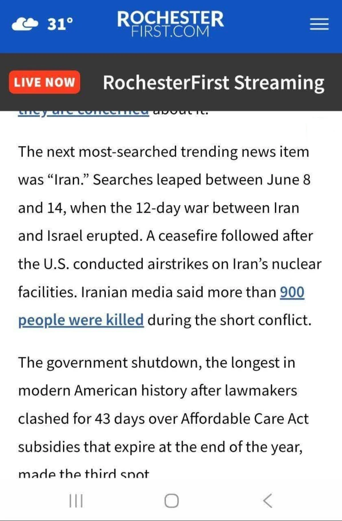 ایران در جمع پربازدیدترین جستوجوهای جهان؛ سال ۲۰۲۵ زیر سایه موج خبری بیسابقه ایران در جمع پربازدیدترین جستوجوهای جهان؛ سال ۲۰۲۵ زیر سایه موج خبری بیسابقه