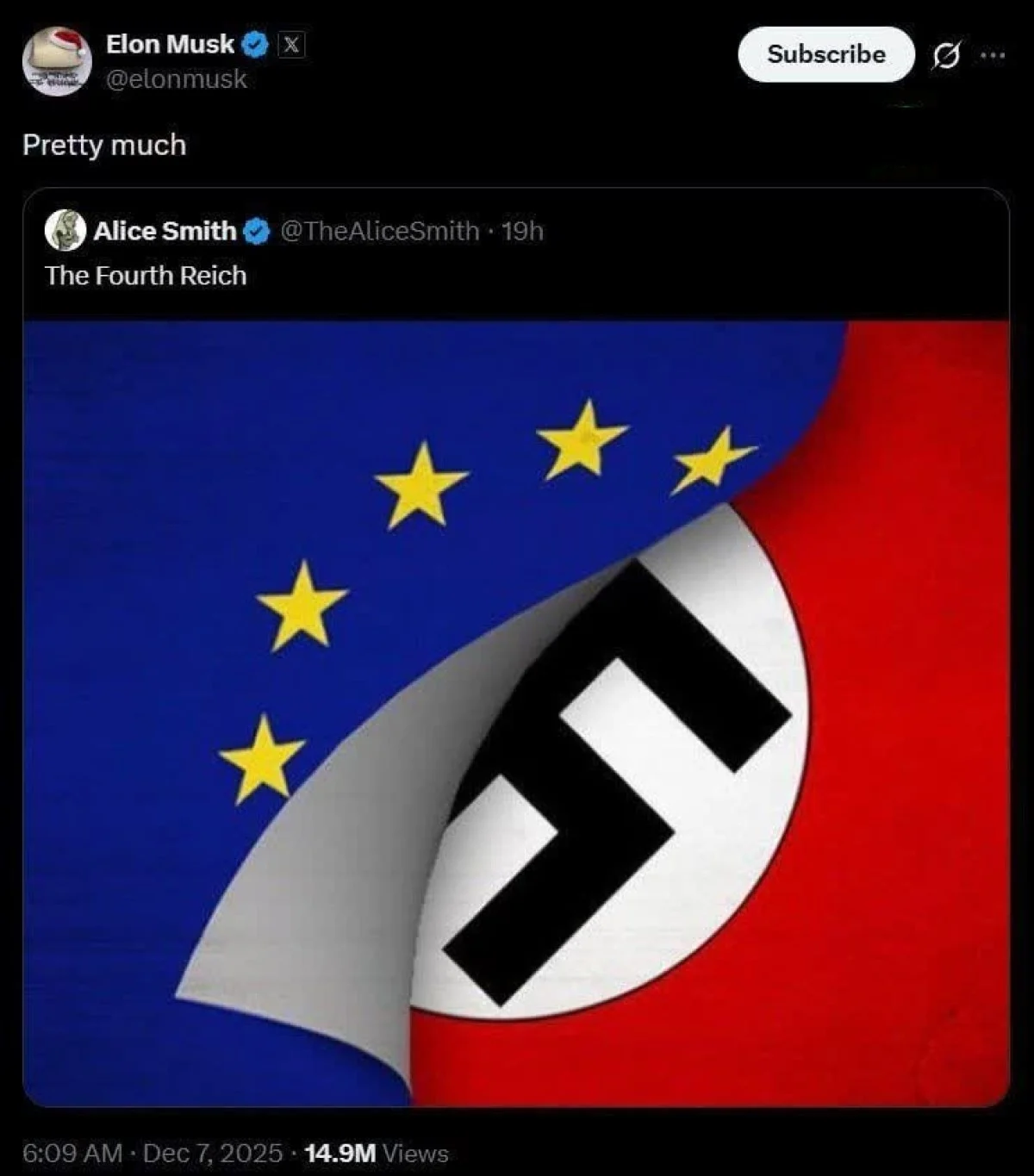 حمله بیسابقه ایلان ماسک به اتحادیه اروپا پس از جریمه ۱۲۰ میلیون یورویی حمله بیسابقه ایلان ماسک به اتحادیه اروپا پس از جریمه ۱۲۰ میلیون یورویی